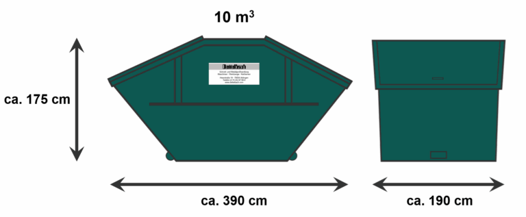 Absetz Container 10 cbm mit Deckel